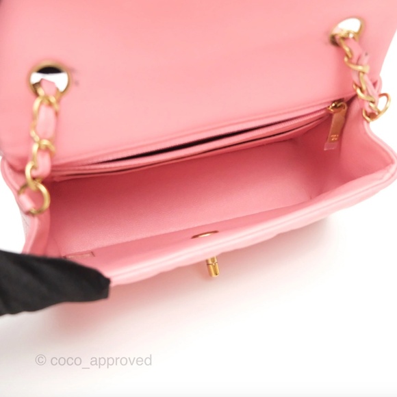 Chanel Quilted Mini Rectangular Pink Lambskin Gold Hardware (Entrupy Certified) - Picture 11 of 15